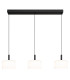 Trenton Bar Pendant Ceiling Light Matt Black Opal Alabaster Optic Glass Shade 3x LED 2700-4000K-3