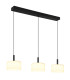 Trenton Bar Pendant Ceiling Light Matt Black Opal Alabaster Optic Glass Shade 3x LED 2700-4000K-5