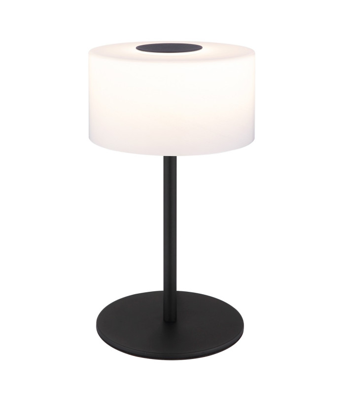 Trenton Cylindrical Table Lamp Matt Black Opal Alabaster Optic Glass Shade LED 2700-4000K-1