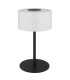 Trenton Cylindrical Table Lamp Matt Black Opal Alabaster Optic Glass Shade LED 2700-4000K-2