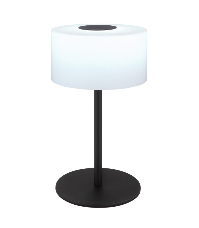 Trenton Cylindrical Table Lamp Matt Black Opal Alabaster Optic Glass Shade LED 2700-4000K-5