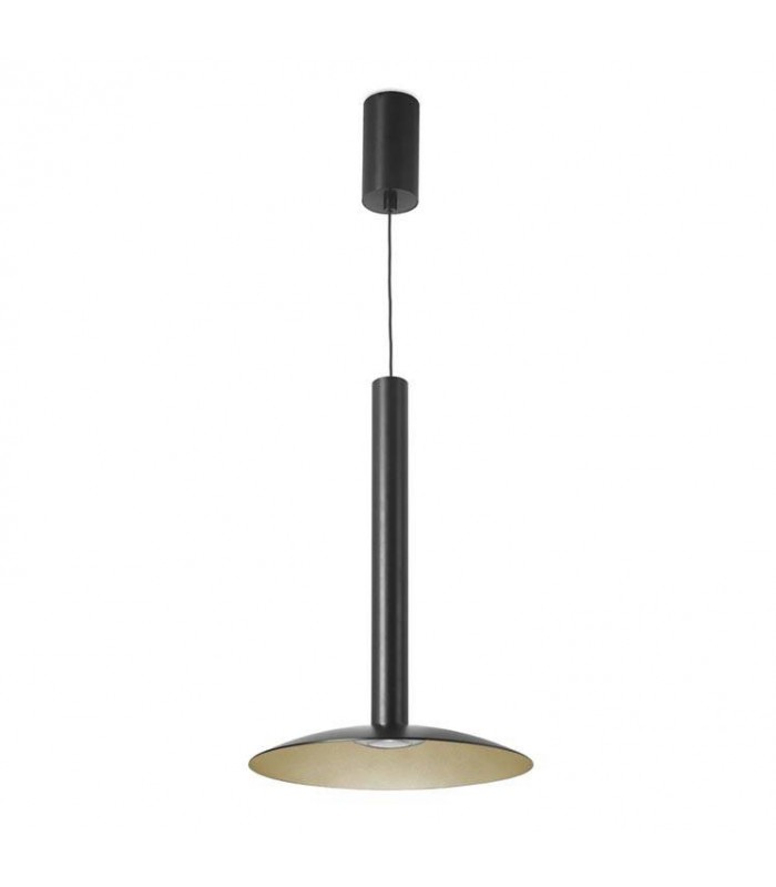 Dome Ceiling Pendant Light Black, Gold with Shade Black, Painted - 1