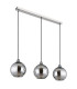 Lourdes Bar Pendant Ceiling Light White Balls Chromed Glass Shade 3x E27-2