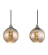 Lourdes Bar Pendant Ceiling Light White Balls Chromed Glass Shade 3x E27-4