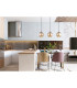 Lourdes Bar Pendant Ceiling Light White Balls Chromed Glass Shade 3x E27-5