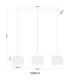 Lourdes Bar Pendant Ceiling Light White Balls Chromed Glass Shade 3x E27-6