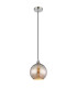 Lourdes Dome Pendant Ceiling Light White Ball Chromed Glass Shade 1x E27-1