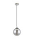 Lourdes Dome Pendant Ceiling Light White Ball Chromed Glass Shade 1x E27-2