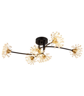 Fiore Multi Arm Semi Flush Ceiling Lamp Matt Black 6x G9-1