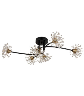 Fiore Multi Arm Semi Flush Ceiling Lamp Matt Black 6x G9-2