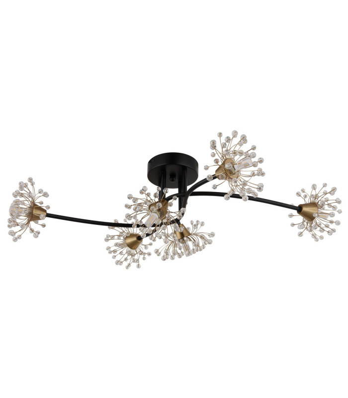 Fiore Multi Arm Semi Flush Ceiling Lamp Matt Black 6x G9-2