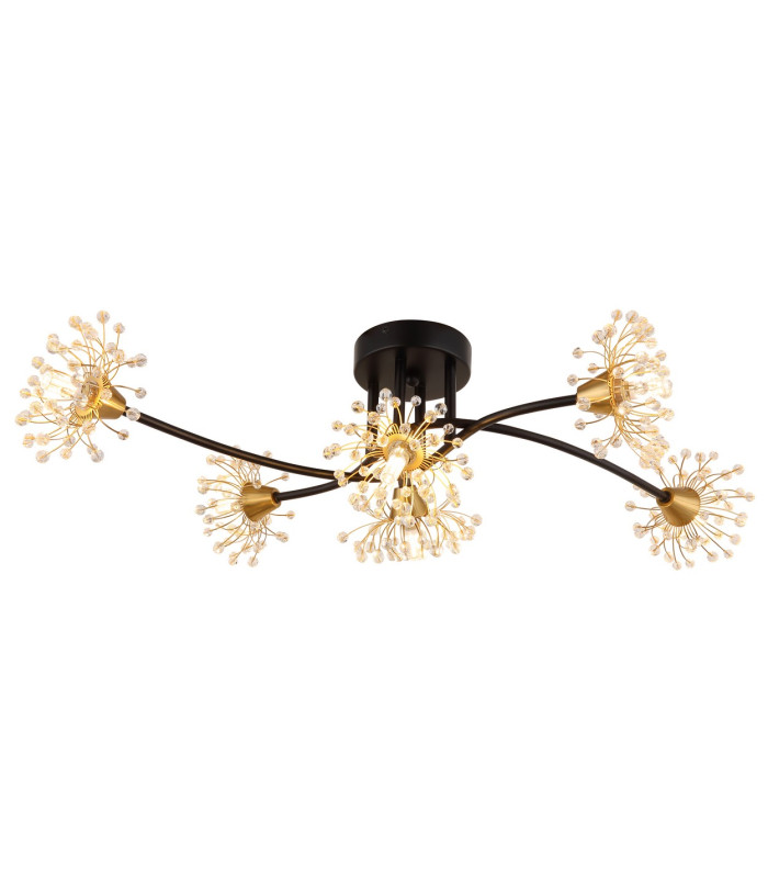Fiore Multi Arm Semi Flush Ceiling Lamp Matt Black 6x G9-3
