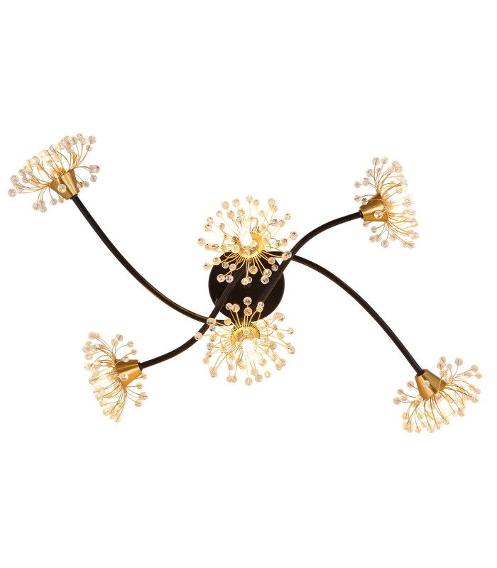 Fiore Multi Arm Semi Flush Ceiling Lamp Matt Black 6x G9-4