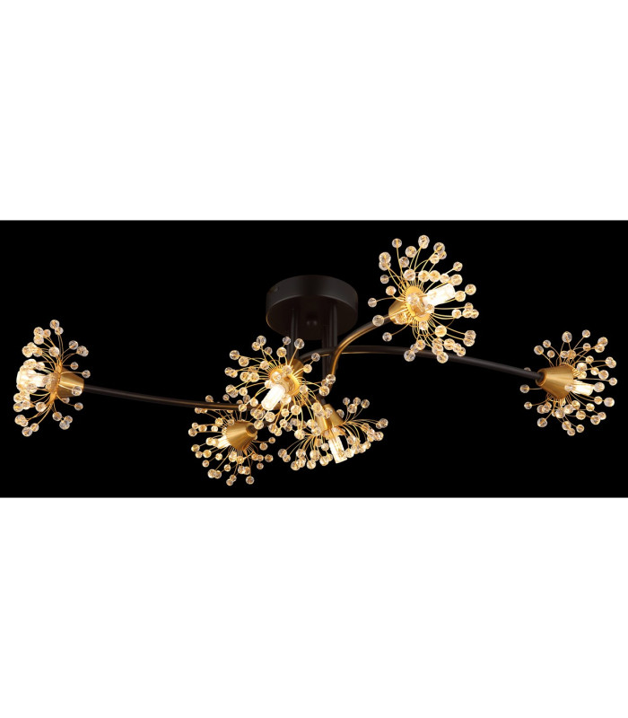 Fiore Multi Arm Semi Flush Ceiling Lamp Matt Black 6x G9-5