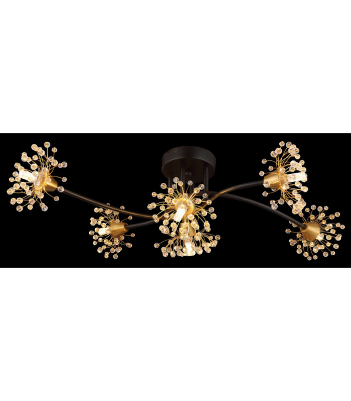 Fiore Multi Arm Semi Flush Ceiling Lamp Matt Black 6x G9-6