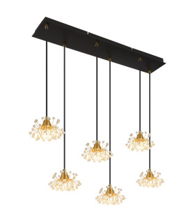 Fiore Cluster Pendant Ceiling Light Matt Black 6x G9-1