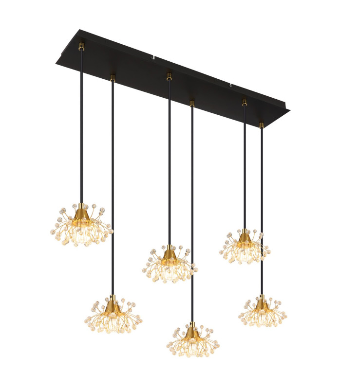 Fiore Cluster Pendant Ceiling Light Matt Black 6x G9-1