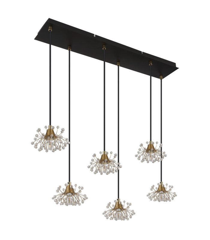 Fiore Cluster Pendant Ceiling Light Matt Black 6x G9-2