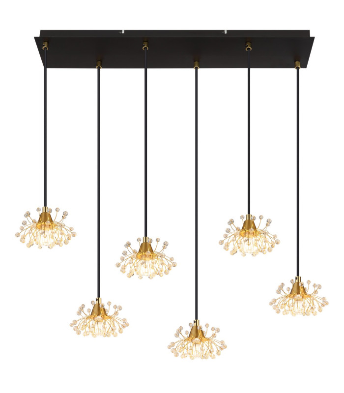 Fiore Cluster Pendant Ceiling Light Matt Black 6x G9-3