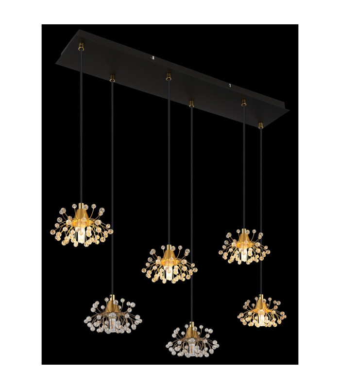 Fiore Cluster Pendant Ceiling Light Matt Black 6x G9-5