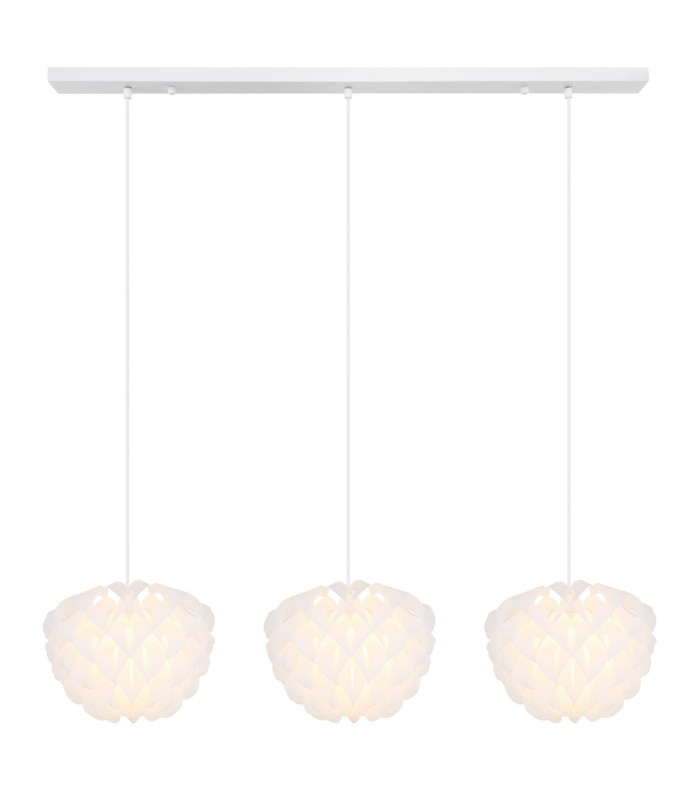 Irene Bar Pendant Ceiling Light White 3x E14-3