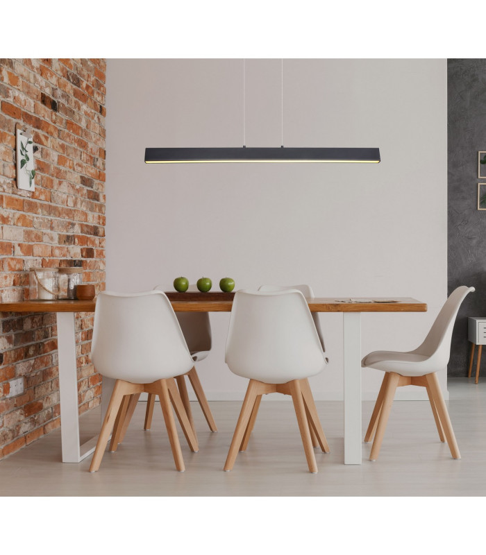 Verena Bar Pendant Ceiling Light Matt Black LED 3000K-5