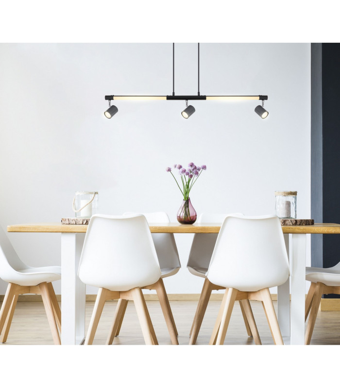 Hl Bar Pendant Ceiling Light Matt Black LED 3000K-10
