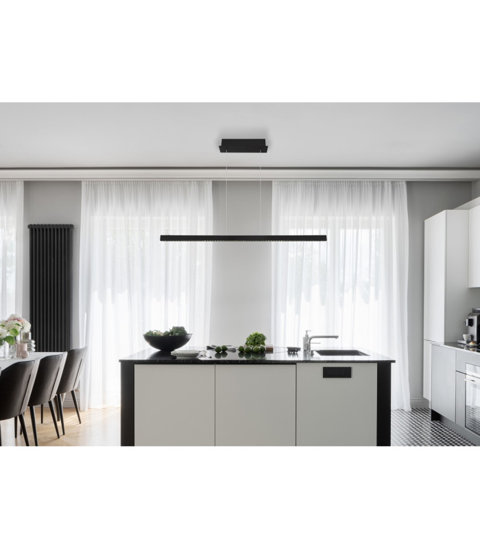 Dentsy 120cm Bar Pendant Ceiling Light Matt Black LED 4000K Touch Dimmer-5