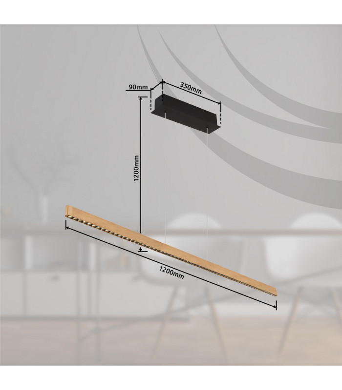 Dentsy 120cm Bar Pendant Ceiling Light Matt Gold LED 4000K Touch Dimmer-7