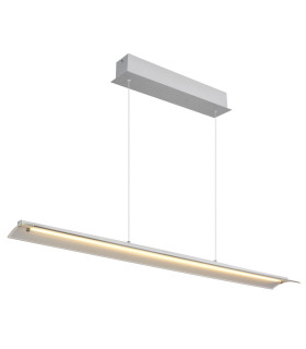 Muriella Bar Pendant Ceiling Light Aluminium Brushed Clear Glass Shade LED 3000K-1