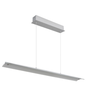 Muriella Bar Pendant Ceiling Light Aluminium Brushed Clear Glass Shade LED 3000K-2
