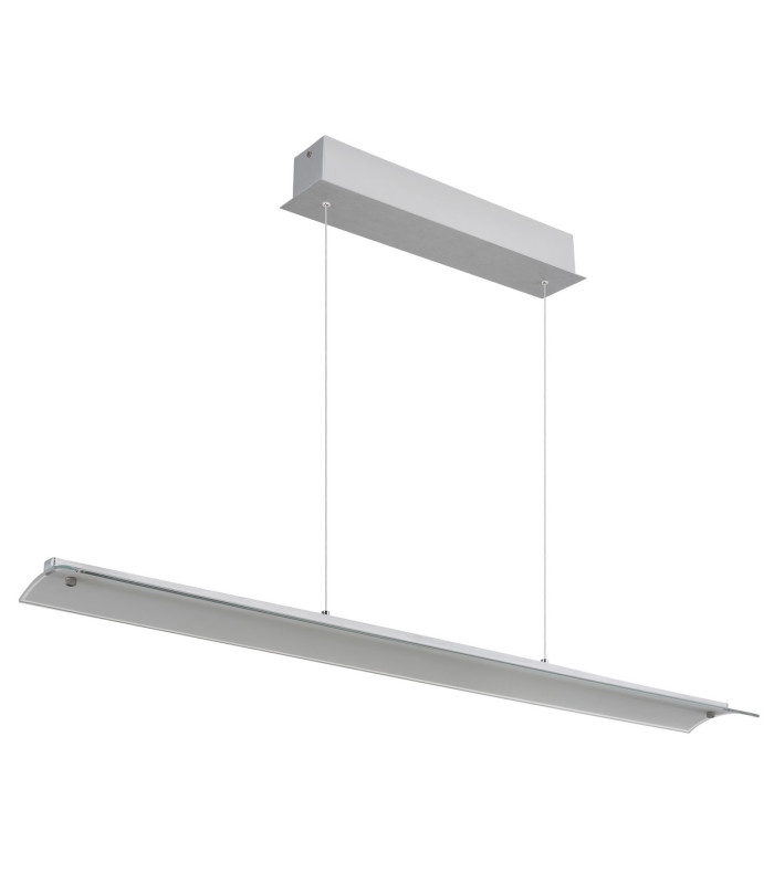 Muriella Bar Pendant Ceiling Light Aluminium Brushed Clear Glass Shade LED 3000K-2