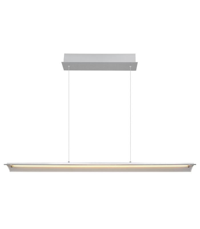 Muriella Bar Pendant Ceiling Light Aluminium Brushed Clear Glass Shade LED 3000K-3