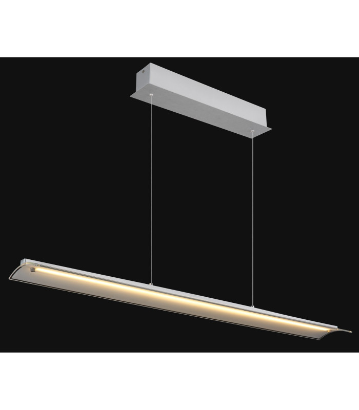 Muriella Bar Pendant Ceiling Light Aluminium Brushed Clear Glass Shade LED 3000K-4