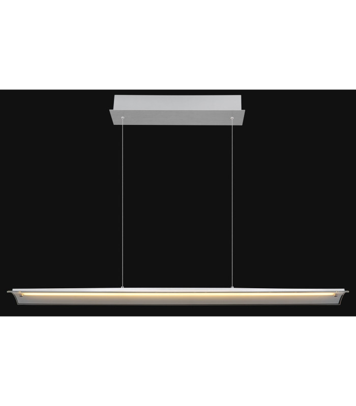Muriella Bar Pendant Ceiling Light Aluminium Brushed Clear Glass Shade LED 3000K-5