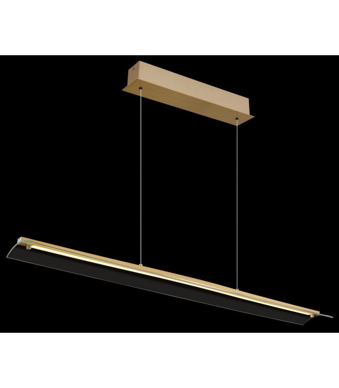 Muriella Bar Pendant Ceiling Light Brass-Coloured Matt Satined Glass Shade LED 3000K-4