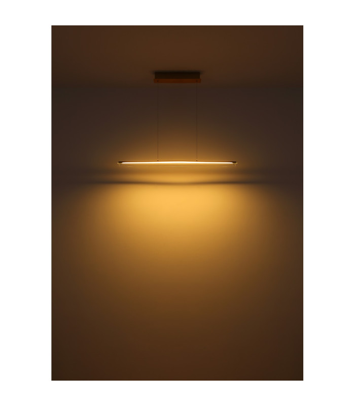 Muriella Bar Pendant Ceiling Light Brass-Coloured Matt Satined Glass Shade LED 3000K-6