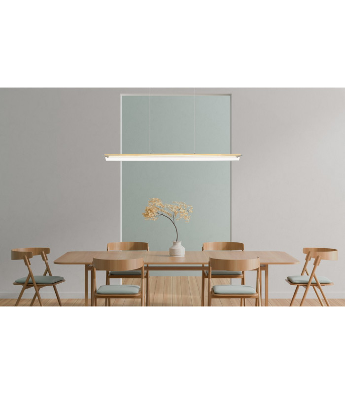 Muriella Bar Pendant Ceiling Light Brass-Coloured Matt Satined Glass Shade LED 3000K-9
