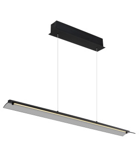 Muriella Bar Pendant Ceiling Light Matt Black Smoke Glass Shade LED 3000K-1