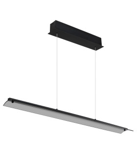 Muriella Bar Pendant Ceiling Light Matt Black Smoke Glass Shade LED 3000K-2