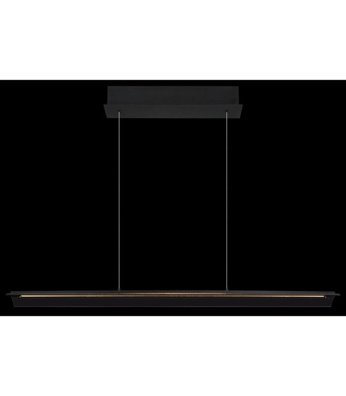 Muriella Bar Pendant Ceiling Light Matt Black Smoke Glass Shade LED 3000K-5