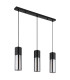 Annika Bar Pendant Ceiling Light Matt Black Smoke Glass Shade 3x E27-2