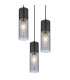 Annika Cluster Pendant Ceiling Light Matt Black Smoke Glass Shade 3x E27-3