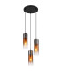 Annika Cluster Pendant Ceiling Light Matt Black Copper Glass Shade 3x E27-1