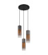 Annika Cluster Pendant Ceiling Light Matt Black Copper Glass Shade 3x E27-2