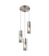 Annika Cluster Pendant Ceiling Light Nickel Matt Glass Shade 3x E27-1