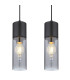 Annika Bar Pendant Ceiling Light Matt Black Smoke Glass Shade 4x E27-4
