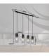 Annika Bar Pendant Ceiling Light Matt Black Smoke Glass Shade 4x E27-6