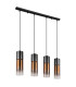 Annika Bar Pendant Ceiling Light Matt Black Copper Glass Shade 4x E27-2