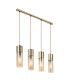 Annika Bar Pendant Ceiling Light Brass-Coloured Amber Glass Shade 4x E27-1